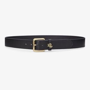 Ralph Lauren Black Belt with Gold Buckle